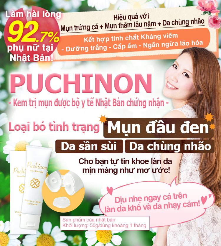 PUCHINON - Kem trị mụn được bộ y tế Nhật Bản chứng nhận